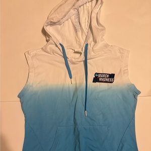 NCAA March Madness Shirt White/ Teal Sleeveless Hooded Soft  Shirt Size Small
